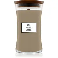 Woodwick Cashmere lumânare parfumată cu fitil din lemn 609.5 g