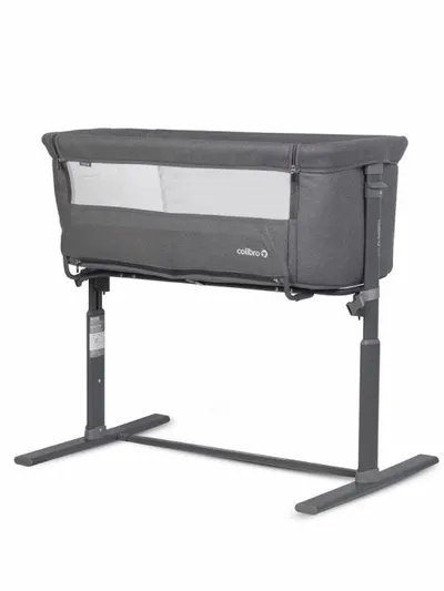 Patut Co-Sleeper 2 in 1 pentru copii Colibro Nap Bassinet, cu saltea inclusa, inaltime reglabila pe 9 nivele si unghi de inclinare de 30 de grade, dimensiuni 90 x 58 cm, Onyx