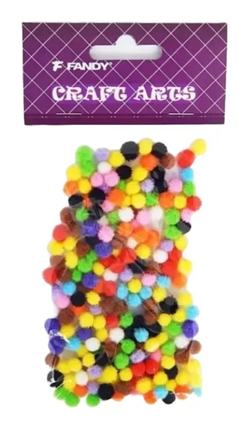 Pompoane Fandy - 7 mm, 200 buc, culori mix