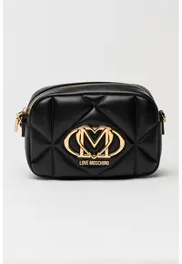 Geanta crossbody cu aspect matlasat - Negru