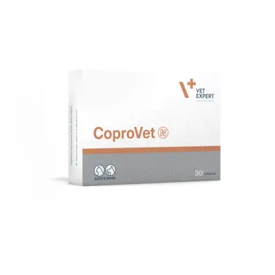 VET EXPERT CoproVet, supliment sistem digestiv câini, capsule VET EXPERT CoproVet, XS-XL, supliment sistem digestiv câini și pisici, cutie, 30 capsule