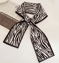 Esarfa Ingusta din Satin pentru Coafarea Parului Model Zebra