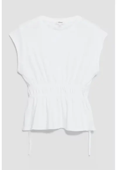 Tricou de bumbac cu volane