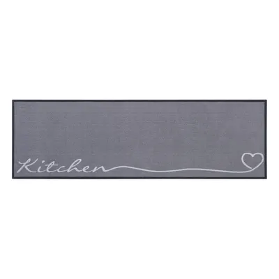 Covor tip traversă Zala Living The Kitchen is Open, 50 x 150 cm, gri