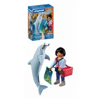Playmobil - Jucarie de rol Vizitatoare zoo si delfin