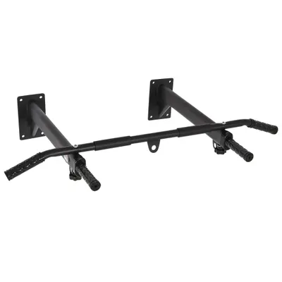 HOMCOM Bară de Tracțiune pentru Perete cu 3 Mânere Diferite, Bară de Tracțiune din Oțel, 93,5x65x17 cm, Negru