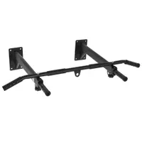 HOMCOM Bară de Tracțiune pentru Perete cu 3 Mânere Diferite, Bară de Tracțiune din Oțel, 93,5x65x17 cm, Negru
