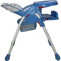 Scaun de masa pentru copii Baby Care Albastru reglabil in 3 trepte, pliabil, centura de siguranta, sezut confortabil, masuta detasabila