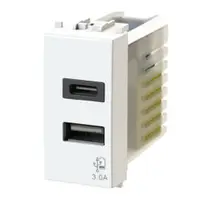 Priza dubla USB 3.0 1 modul alb