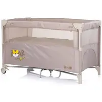 Patut pliabil Chipolino Relax Tiger latte cu laterala culisanta