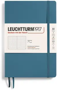 Caiet Leuchtturm1917 Natural Colors - A5, albastru, pagini cu puncte, copertă moale