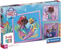 Puzzle pentru copii Clementoni din 3 x 48 piese - Ariel