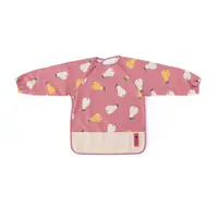 Baveta impermeabila, Petite&Mars, Cu maneci lungi, Usor de curatat, inchidere prin velcro, Dimensiune 38x42 cm, 24 luni+, Pink Pears
