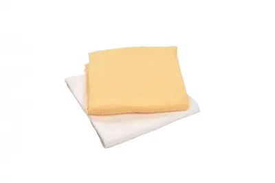 Set 2 museline bumbac organic alb galben 80x80 cm
