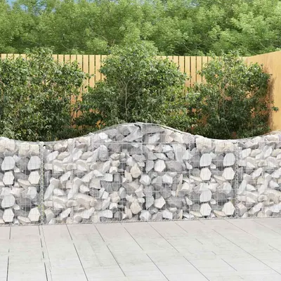 vidaXL Coșuri gabion arcuite 8 buc, 200x30x80/100cm, fier galvanizat