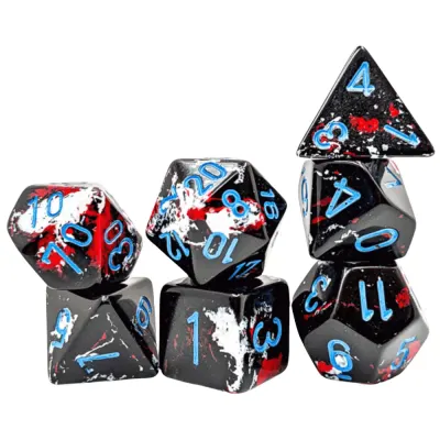 Set 7 Zaruri Chessex Brush Polyhedral - Dark Side/Albastru