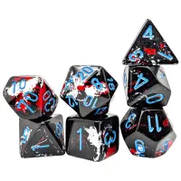 Set 7 Zaruri Chessex Brush Polyhedral - Dark Side/Albastru