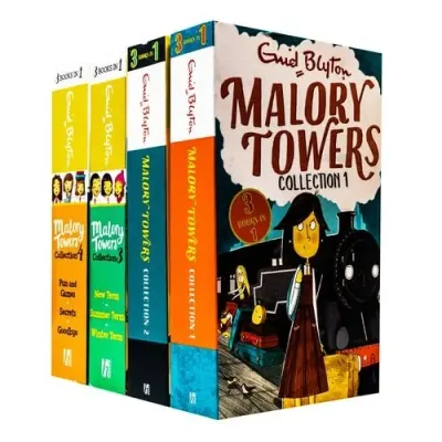 Enid Blyton Malory Towers 4 Books Set 12 Story Collection (First Term, Second Form, Third Year, Upper Fourth, In the Fifth, Last Term, New Term, Summer Term, Winter Term and More!)