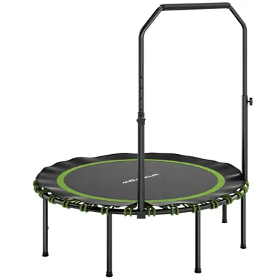 SPORTNOW Trambulină de fitness cu mâner reglabil, trambulină sport pentru interior și exterior, oțel, plastic, verde | Aosom Romania