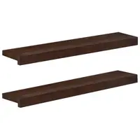vidaXL Pervazuri 2 buc. Maro închis 80x 20 x 2 cm Lemn de fag masiv