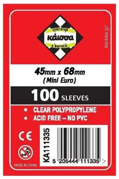 Protecții pentru cărți de joc Kaissa Premium Sleeves 45 x 68 mm (Mini Euro) - 100 buc.