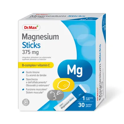 Dr. Max Magnesium Sticks 375mg, 30 plicuri orodispersabile