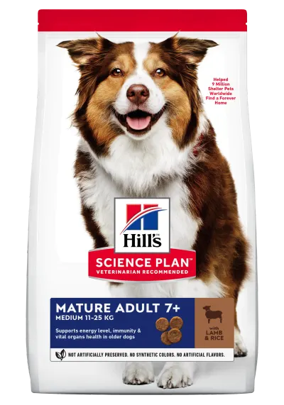 Hrana uscata caini, Hill's Science Plan Canine Mature Medium Lamb and Rice, 2.5 kg