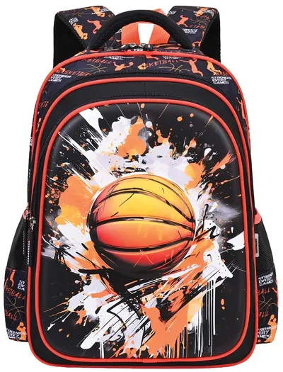 Ghiozdan școlar ergonomic S. Cool - Basketball, cu panou 3D, 28 l