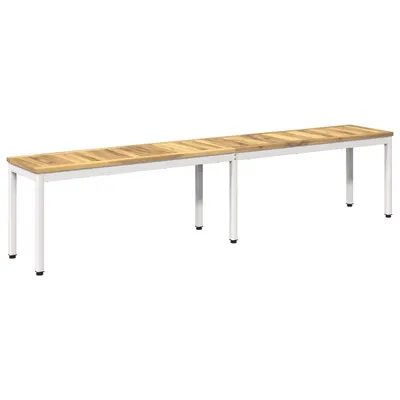 vidaXL Bancă de grădină 201 x 35 x 45 cm Lemn Solid de Acacia Alb