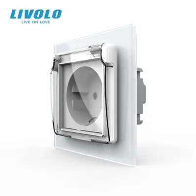 Priza Schuko Simpla cu protectie impotriva apei Alb