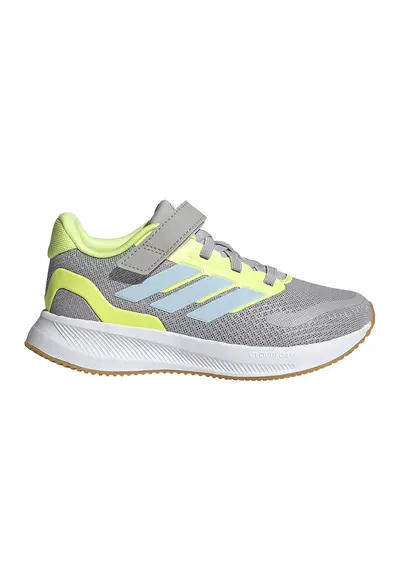 Pantofi sport Runfalcon 5 din plasa cu logo si velcro - Gri deschis/Albastru glaciar/Verde fistic
