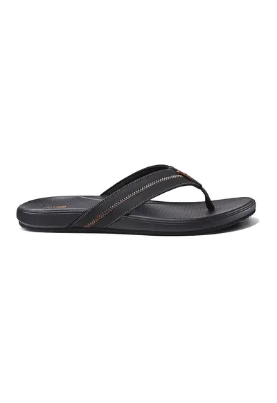 Papuci flip-flop cu cusaturi decorative - Negru