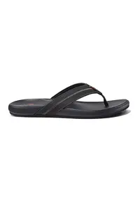 Papuci flip-flop cu cusaturi decorative - Negru