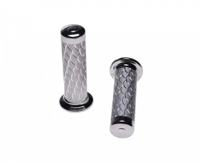 Mansoane moto + tub acceleratie, culoare crom