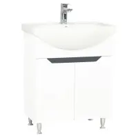 Set Baza front MDF si Lavoar seria 050, 65 cm, alb + antracit