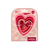 Set 5 forme, inimioare, pentru prăjituri, culoarea roz, diferite mărimi