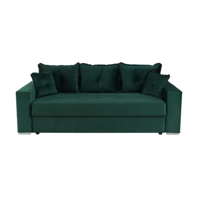 Canapea extensibila ARISSA, 3 locuri, cu arcuri, verde inchis, 235x110x77 cm