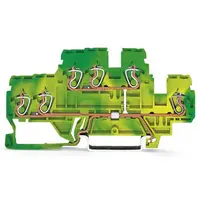 3-conductor, double-deck terminal block; internal commoning; for DIN-rail 35 x 15 and 35 x 7.5; 2.5 mm²; CAGE CLAMP®; 2,50 mm²; green-yellow