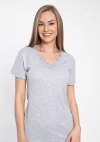 Tricou Dama Pamuklu GRI Engros