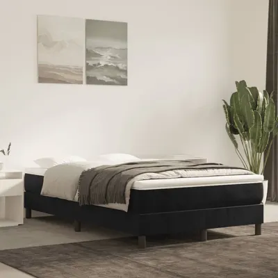 vidaXL Cadru de pat cu arcuri, negru, 120x200 cm, catifea