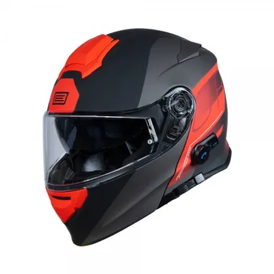 Casca moto Origine Delta BT Row rabatabila cu ochelari, Bluetooth incorporat, culoare rosu titanium, marime M