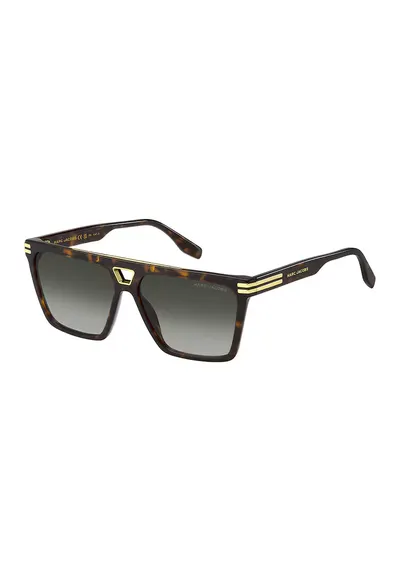 Ochelari de soare shield. - Auriu/Maro