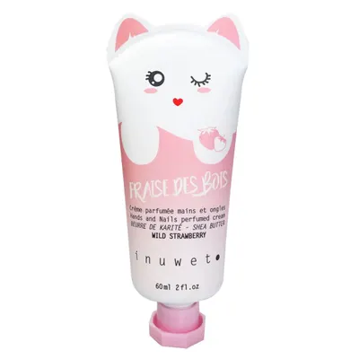 Crema hidratanta pentru maini si unghii cu parfum de fragi Fraise des bois, 60ml, Inuwet