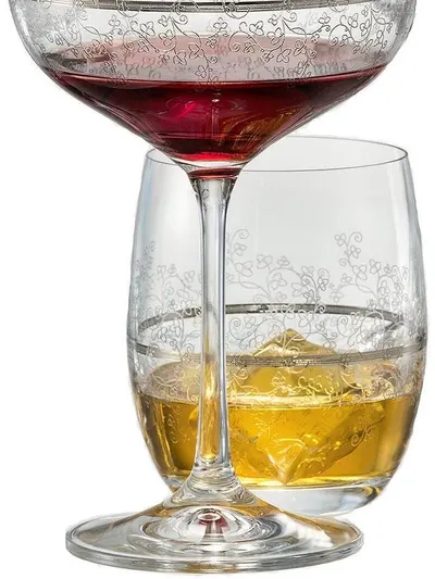 Pahare de whisky Bohemia Crystalex - Viola Platinum, 6 buc., 300 ml