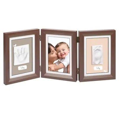 Set rama foto cu mulaj pentru mana si picior Baby Art Black, Brown