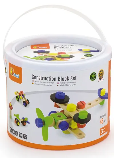 Set de construcții din lemn Viga - 48 de piese
