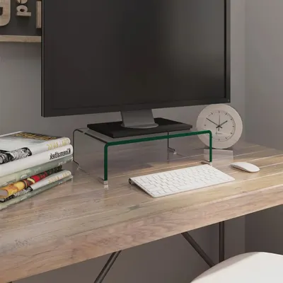 vidaXL Stativ TV/monitor, sticlă transparentă, 40x25x11 cm