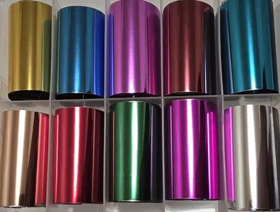 Folie transfer nail art set 10 modele, K26-11metal