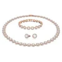 Set Angel Brățară+Colier+Cercei Cadou Rose Gold