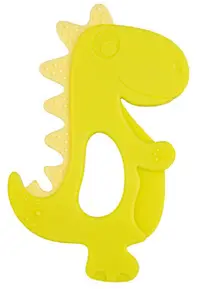 Inel gingival din silicon Canpol - Dinosaur, galben